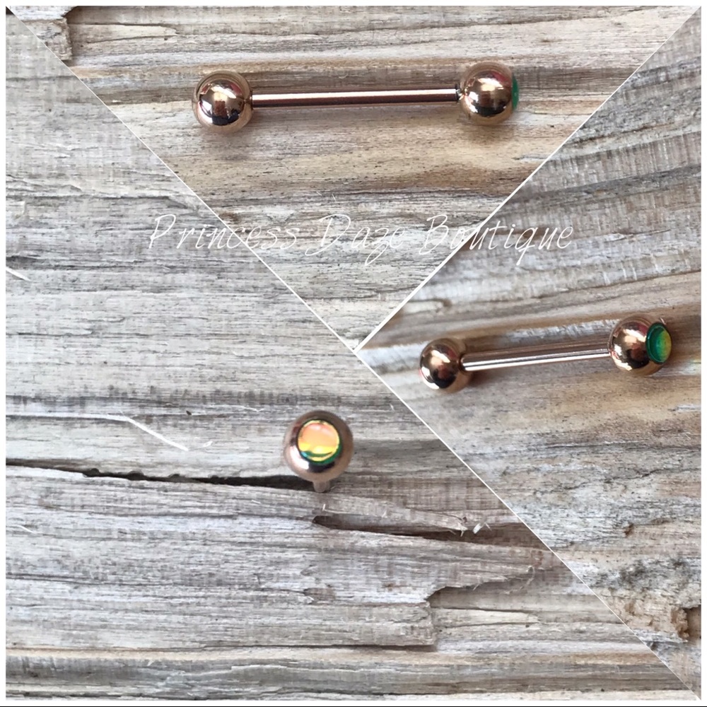 Rose Gold Holographic Tongue Ring